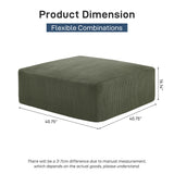 Sectional Cloud Boneless Sofa Couches for Living Room-113'' Beige 3 Seater U-Shaped Modern Lounge Couch-No Assembly Modular Corduroy Convertible Sponge Sleeper Sofas with Chaise for Home House