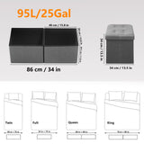 AmasSmile Footrest Ottoman Bench with Storage,34Inch Black Leather Footstool, Coffee Table, Padded Seat, Storage Chest,Blanket Store with Flipping Lid for Livingroom and Bedroom