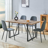 MUUOKY Dining Table Set for 4, Modern 55'' Wood Dinette Table Set for 4 with Fabric Dining Chairs,Table and Chairs Set of 4,Ideal for Kitchen Dining Room