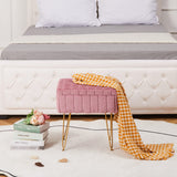 Wimarsbon Storage Ottoman, Vanity Stools with Metal Legs, 16.5" x 11.8" x 18" Modern Faux Mink Fur Footstool, Makeup Chair with Anti-Slip Feet, Accent Table,Footrest,Storage Bench for Bedroom