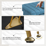 Greenstell Vanity Stool Chair Faux Fur with Storage, 15.7"L x 11.8"W x 19.4"H Soft Ottoman 4 Metal Legs with Anti-Slip Feet, Furry Padded Seat, Modern Multifunctional Chairs for Makeup, Bedroom Pink