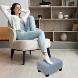 CAROLMADE Small Foot Stool Ottoman Footstool with Legs Under Desk Footrest for Living Room Bedroom and Office, Soft Ivory White