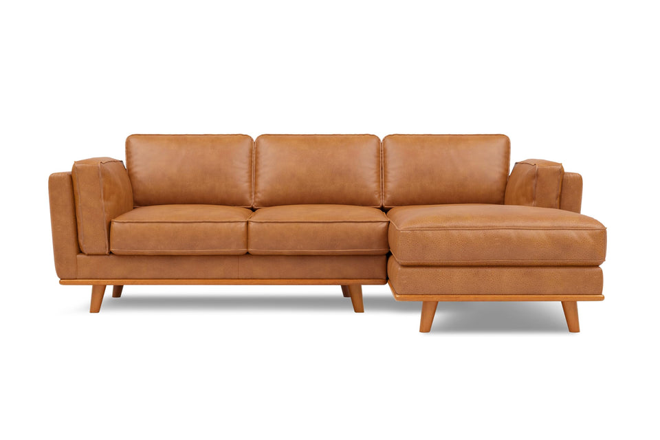 Valencia Artisan Full Leather Sofa 88” - Pure Full Italian Nappa Leather Couch, Solid Wood Accent, Ultimate Comfort, Cognac Tan
