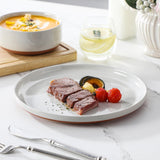 MALACASA Plates and Bowls Sets, 24 Pieces Modern Ceramic Dinnerware Set for 8 Kitchen Stoneware Dishes Dishware Set Microwave and Dishwasher Safe, White, Series TARA