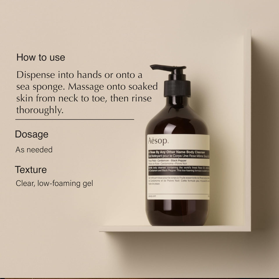 Aesop Geranium Leaf Body Cleanser | For All Skin Types To Cleanse Without Drying Out | Geranium Leaf, Mandarin Rind, Bergamot Rind | 16.9 oz / 500mL