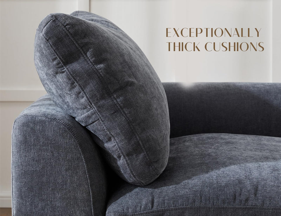 ohllob Oversized Cloud Couches for Living Room, Convertible Sectional Couch with Ottoman, 7 Seater Large Modular Sectional Sofa, Warm White