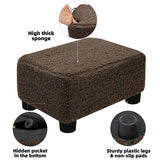 CAROLMADE Small Foot Stool Ottoman Footstool with Legs Under Desk Footrest for Living Room Bedroom and Office, Soft Ivory White