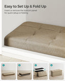 SONGMICS MAZIE Collection - 43 Inches Folding Storage Ottoman Bench, Ottoman Foot Rest, End of Bed Bench, Storage Chest, Load 660 lb, for Living Room, Bedroom, Entryway, Dark Gray ULSF77K