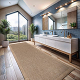 CAMILSON Easy Jute Rug 10x14, Indoor Outdoor Natural Color Fiber Area Rugs for Living Room Patio and Kitchen Rug, Sisal Boho Woven Design, Easy-Cleaning, Washable Outside Carpet Alfombras (10 x 14)