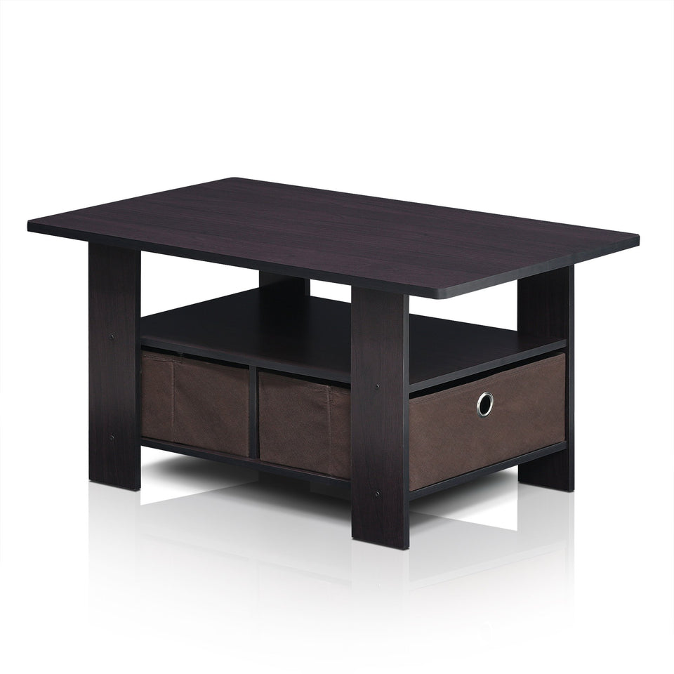 FURINNO Turn-N-Tube Coffee Table, 31.22D x 15.5W x 15.8H in, French Oak Grey/Black/Black