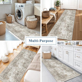 12x15 Area Rug for Living Room – Large Modern Neutral Abstract Thin Washable Carpet, Soft Low Pile Non-Slip Stain-Resistant for Bedroom Dining Room Home Office (Beige Grey)