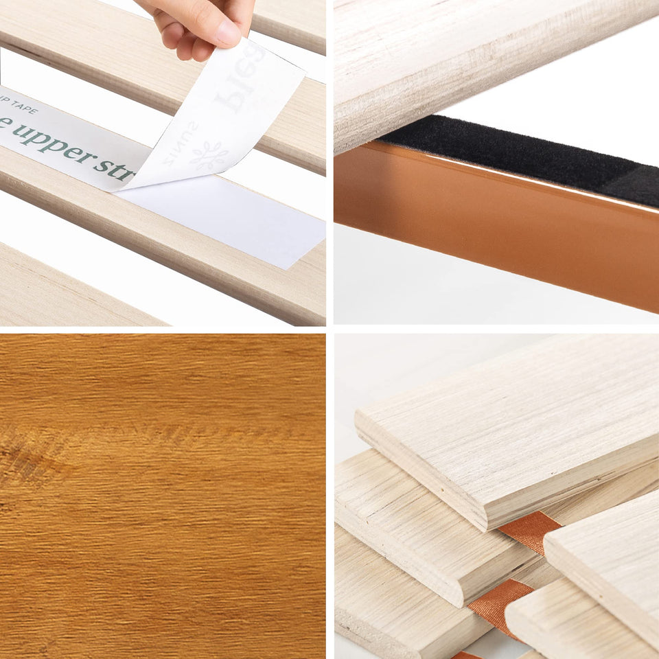 ZINUS Vivek Deluxe Wood Platform Bed Frame with Headboard, Wood Slat Support, No Box Spring Needed, Easy Assembly, Queen