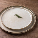 GBHOME Ceramic Dinnerware Sets for 8, 24 Pieces Stoneware Plates and Bowls Sets, Scratch Resistant Dishes, Dishwasher & Microwave Safe, Reactive Glaze-Green Wheat