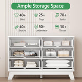 Fluted Dresser for Bedroom with 9 Drawers, 57" Wide Modern Chest of Drawers with Metal Handle, Wooden Dresser TV Stand, Wood Closet Clothes Storage Organizer for Living Room, Hallway, Natural Oak