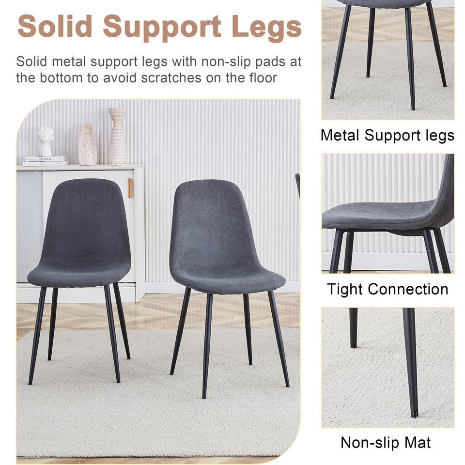 MUUOKY Dining Table Set for 4, Modern 55'' Wood Dinette Table Set for 4 with Fabric Dining Chairs,Table and Chairs Set of 4,Ideal for Kitchen Dining Room