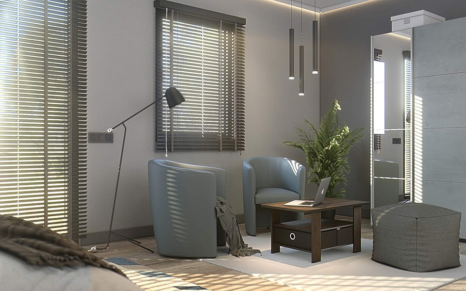 FURINNO Turn-N-Tube Coffee Table, 31.22D x 15.5W x 15.8H in, French Oak Grey/Black/Black