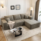 135.4" Cloud Modular Sectional Couch with 1 Ottoman,Modern Minimalist Upholstered Couches, Comfort U Shaped Sofa for Living Room,Deep Seat Corner Couch，No Assembly Required (Black,Left Facing Chaise)