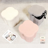 B FSOBEIIALEO Storage Ottoman Cube, Flowers Shaped Ottomans with Storage Foot Stool Footrest for Lving Room, Boucle Ottoman Seat for Dorm Room,Faux Teddy Fur, Cream White 12.6"x12.6"x12.6"