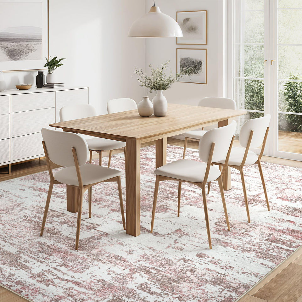 Area Rugs for Living Room: 12x15 Abstract Washable Rug Modern Neutral Large Soft Stain Resistant Non-Slip Backing Machine Table for Bedroom Dining Room Indoor Home Office Carpet - Gold Brown