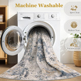 Area Rugs for Living Room: 12x15 Abstract Washable Rug Modern Neutral Large Soft Stain Resistant Non-Slip Backing Machine Table for Bedroom Dining Room Indoor Home Office Carpet - Gold Brown