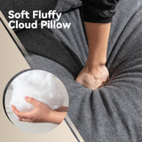 Siiejia Modular Sectional Sofa Modern Oversized Cloud Couch with Movable Ottoman 7 Seater L-Shaped Sofas Comfy Couches for Living Room Spacious Space Office Lounge, Beige