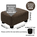 CAROLMADE Small Foot Stool Ottoman Footstool with Legs Under Desk Footrest for Living Room Bedroom and Office, Soft Ivory White