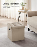 SONGMICS MAZIE Collection - 30 Inches Storage Ottoman Bench with Flipping Lid, Storage Chest Footstool, Load 660 lb, for Entryway, Living Room, Bedroom, Synthetic Leather, Black ULSF45BK