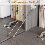 UKAOCAI 86.61'' Tambour TV Stand for 55-85 Inch, Modern Entertainment Center with Large Storage Cabinet & Open Shelves, TV Console with Sliding Doors for Living Room, Bedroom, Natural