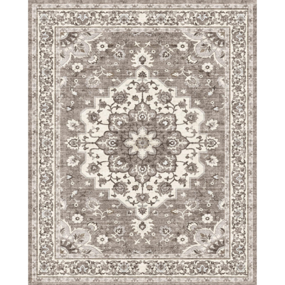 TOPRUUG Washable Oriental Area Rug - 12x15 Rugs for Living Room Soft Carpet for Bedroom Waterproof Floral Distressed Indoor Stain Resistant Non-Shedding Floor Carpets (Green, 12x15)