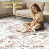 Area Rugs for Living Room: 12x15 Abstract Washable Rug Modern Neutral Large Soft Stain Resistant Non-Slip Backing Machine Table for Bedroom Dining Room Indoor Home Office Carpet - Gold Brown