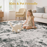 Area Rugs for Living Room: 12x15 Abstract Washable Rug Modern Neutral Large Soft Stain Resistant Non-Slip Backing Machine Table for Bedroom Dining Room Indoor Home Office Carpet - Gold Brown