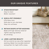 Neutral Living Room Rug - 10x14 Farmhouse Beige Brown Large Area Rug for Dining Room, Bedroom, Low Pile Lightweight Washable