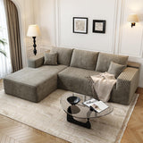 135.4" Cloud Modular Sectional Couch with 1 Ottoman,Modern Minimalist Upholstered Couches, Comfort U Shaped Sofa for Living Room,Deep Seat Corner Couch，No Assembly Required (Black,Left Facing Chaise)