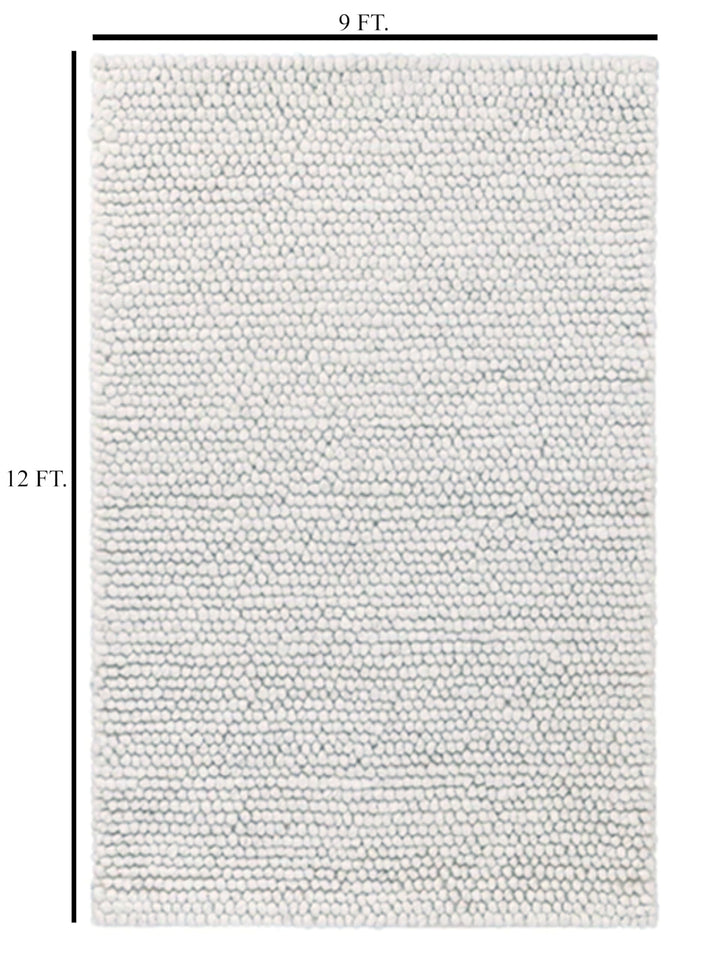 S & L Homes Wool Cotton Hand Woven Chunky Knit Popcorn Rug - Ivory Contemporary Area Rug for Living Room Bedroom (8' x 10' - Ivory)