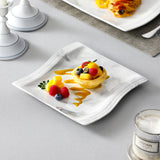 MALACASA Ivory White Dinnerware Sets, 30-Piece Porcelain Plates and Bowls Sets, Modern Dish Set for 6, Square Plates Dinnerware Set Kitchen Dishware Sets, Microwave and Dishwasher Safe, Series Flora