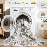 Area Rugs for Living Room: 12x15 Abstract Washable Rug Modern Neutral Large Soft Stain Resistant Non-Slip Backing Machine Table for Bedroom Dining Room Indoor Home Office Carpet - Gold Brown