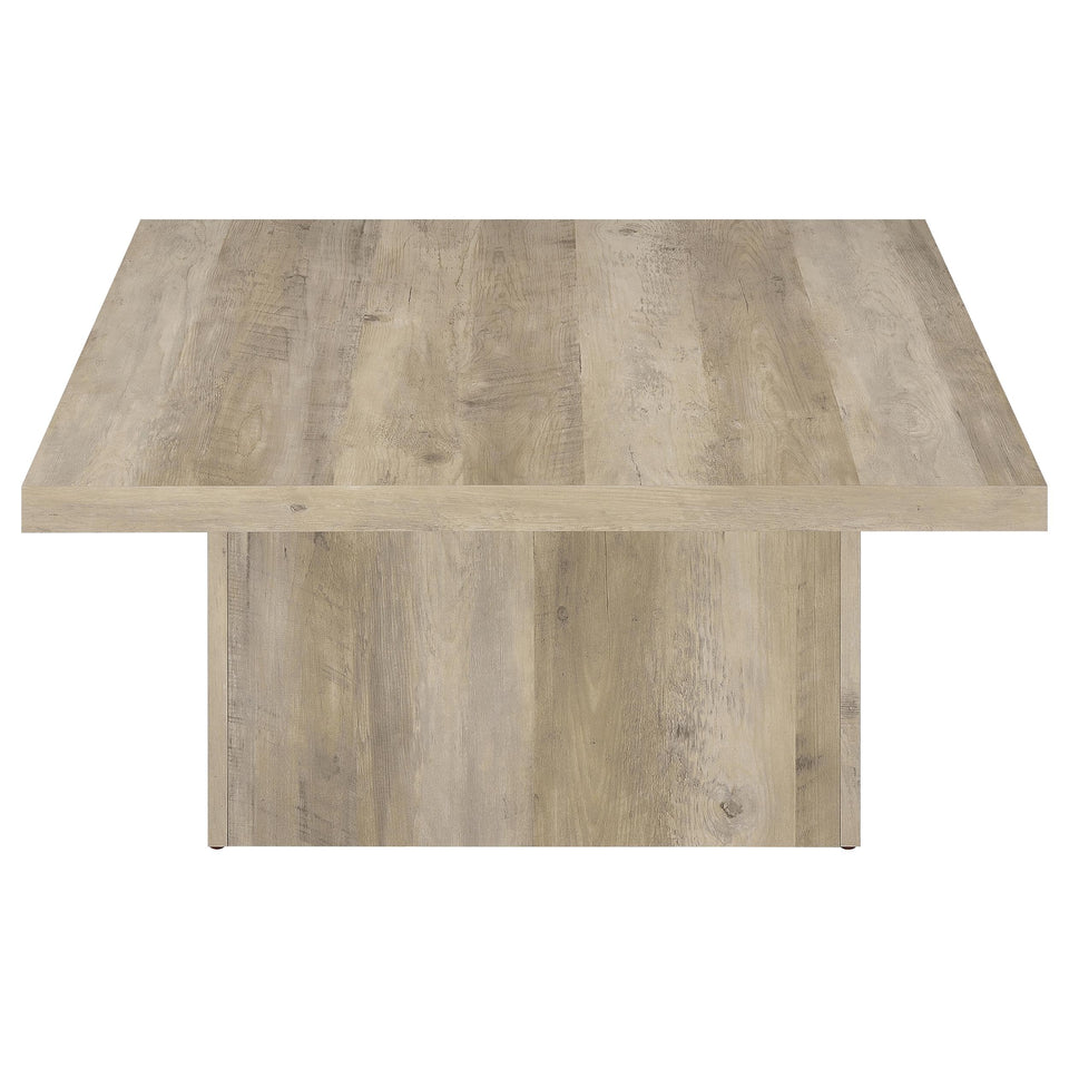 Coaster Home Furnishings Zetta Square Cocktail Living Room Coffee Table Engineered Eco-Friendly Wood Look Laminate Veneer Rustic Farmhouse Mango Brown 708068