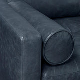 POLY & BARK Napa 72" Apartment Sofa – Italian-Tanned Full-Grain Pure-Aniline or Semi-Aniline Leather, Feather-Down Cushioning, Kiln-Dried Solid Wood Frame, Walnut Legs - Cognac Tan