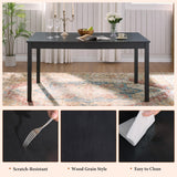 AMERLIFE 7-Piece Farmhouse Solid Wood Dining Table Set with 6 Upholstered Chairs, 60" Space Saving Dinner Table & Chairs Set, for Dining Room, Kitchen, Restaurant, Brown & White