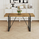 MUUOKY Dining Table Set for 4, Modern 55'' Wood Dinette Table Set for 4 with Fabric Dining Chairs,Table and Chairs Set of 4,Ideal for Kitchen Dining Room