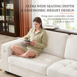 Ihanherry 146" U-Shaped Modern Sofa Modular Sectional Cloud Couch with 2 Ottoman, 6-Seat Chenille Deep Seat Sofa with 6 Pillows for Living Room, Bedroom and Apartment, Grey