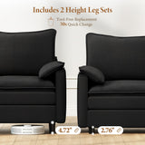 Vesgantti 142" U Shaped Sectional Couch, Comfy Cloud Modular Sectional Sofa with 2 Ottoman Deep Seat Chenille Modern Cloud Sofa, Modular Sofas for Living Room, Bedroom and Apartment, Beige