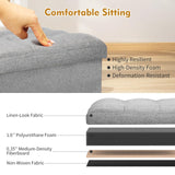 Storage Ottoman with Extra Thick Foam Padded Seat, Foldable Foot Rest Stool with Linen Fabric, 43L Ottoman with Storage Bench for Bedroom Living Room, Holds Up to 300lbs, 17x13x13in, Dark Gray