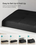 SONGMICS MAZIE Collection - 43 Inches Folding Storage Ottoman Bench, Ottoman Foot Rest, End of Bed Bench, Storage Chest, Load 660 lb, for Living Room, Bedroom, Entryway, Dark Gray ULSF77K