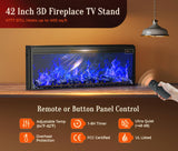 PRAISUN 70'' Fireplace TV Stand with 42'' Electric Fireplace, Farmhouse TV Stand for 65 75 Inch TV, Entertainment Center TV Console with 3 Drawers, Fluted Design, for Living Room, Distressed White