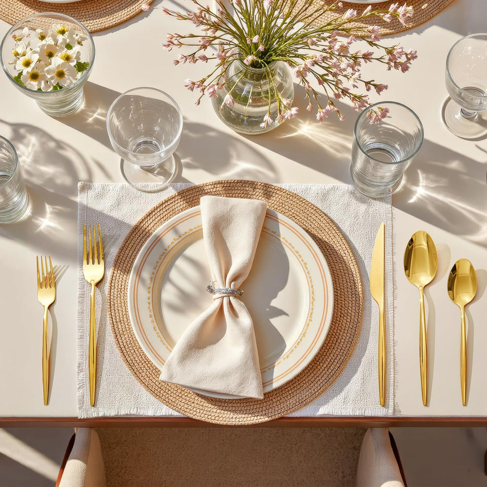 KINGSTONE Silverware Set, 60-Piece Flatware Set Cutlery Set Premium 18/10 Stainless Steel, Tableware Include Forks Knives Spoons for Home Kitchen Restaurant Wedding, Dishwasher Safe