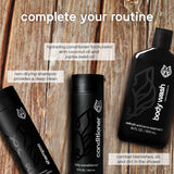 Black Wolf Salicylic Acid Body Wash for Men, 1 Liter - Men's Acne Body Wash - Charcoal Helps Reduce Acne Breakouts & Cleanse Your Skin - Full Coverage & Deep Clean Treatment - Men's Bodywash