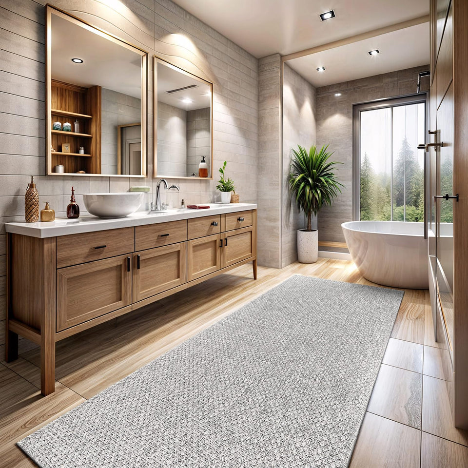 CAMILSON Easy Jute Rug 10x14, Indoor Outdoor Natural Color Fiber Area Rugs for Living Room Patio and Kitchen Rug Herringbone Woven Design Easy-Cleaning Washable Outside Carpet Alfombras 10 x 14