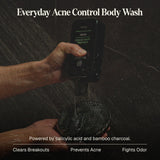 Black Wolf Salicylic Acid Body Wash for Men, 1 Liter - Men's Acne Body Wash - Charcoal Helps Reduce Acne Breakouts & Cleanse Your Skin - Full Coverage & Deep Clean Treatment - Men's Bodywash