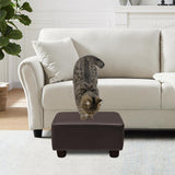 CAROLMADE Small Foot Stool Ottoman Footstool with Legs Under Desk Footrest for Living Room Bedroom and Office, Soft Ivory White